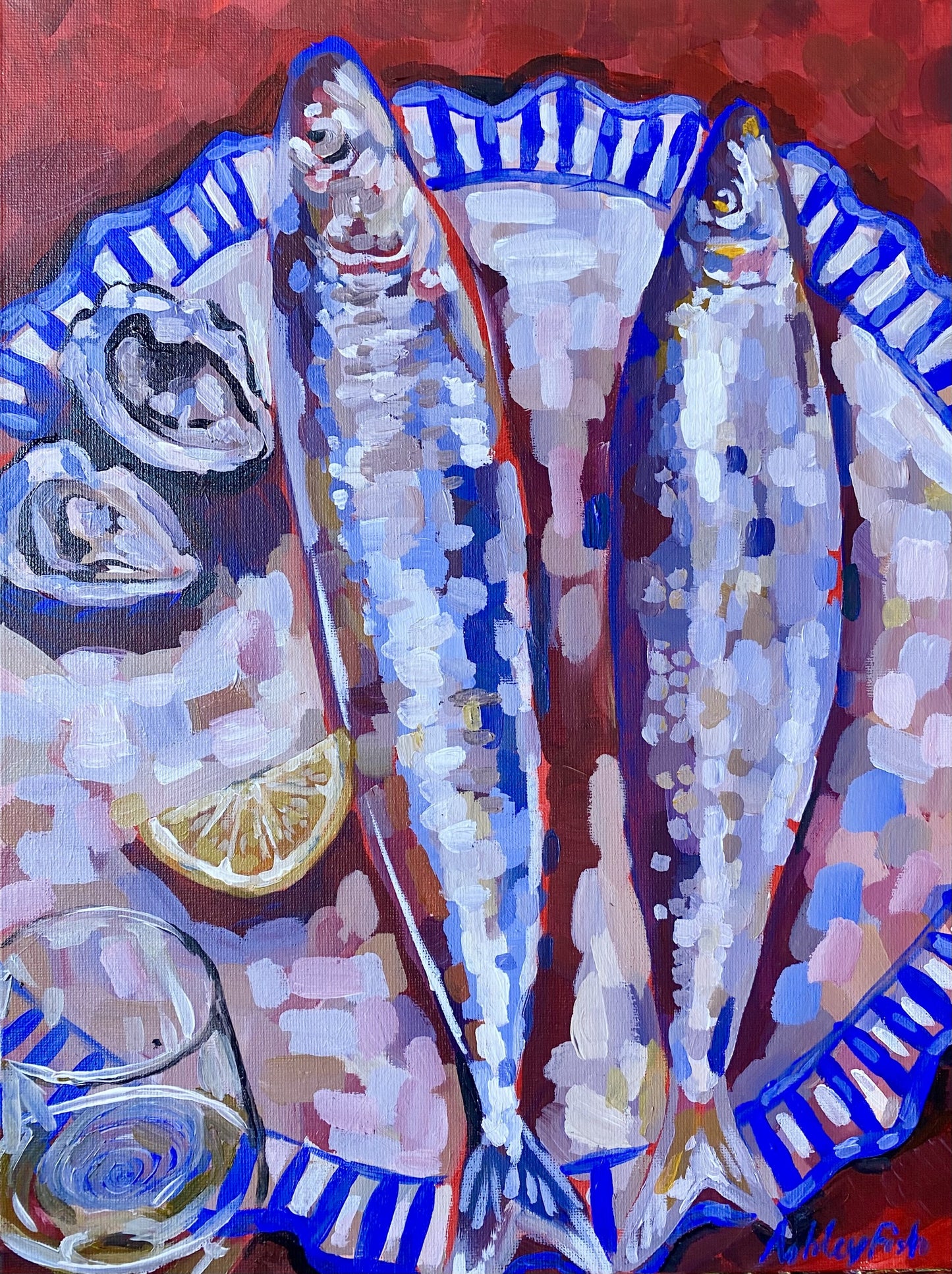 "Fish Dish" Original Acrylic Painting