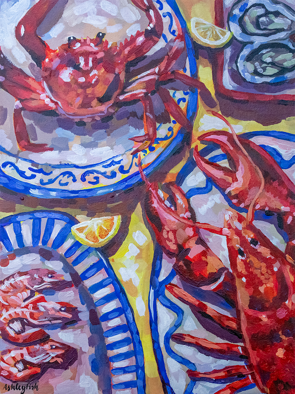 "Postcard from the Sea" Original Acrylic Painting
