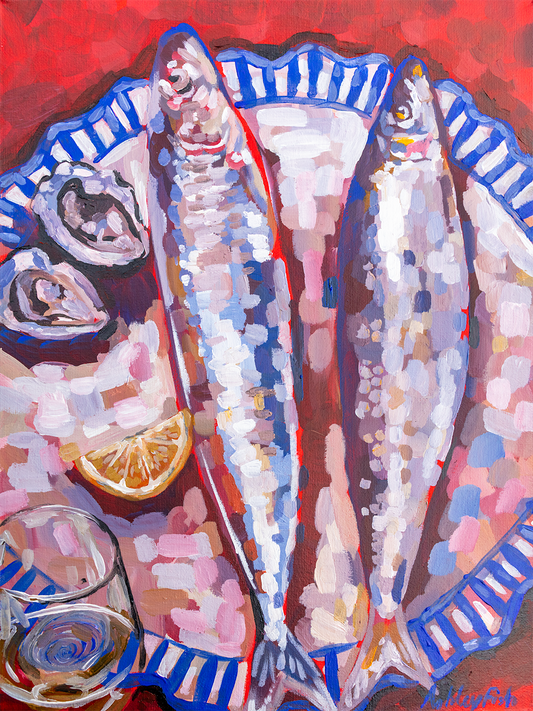 "Fish Dish" Original Acrylic Painting