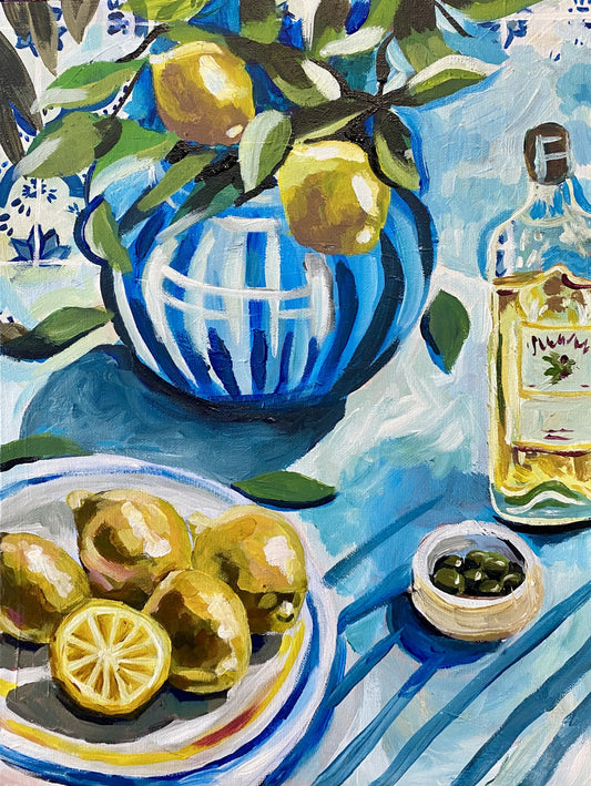 "When Life Gives You Limoncello" Original Acrylic Painting